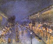 Camille Pissarro The Boulevard Montmartre at Night oil painting picture wholesale